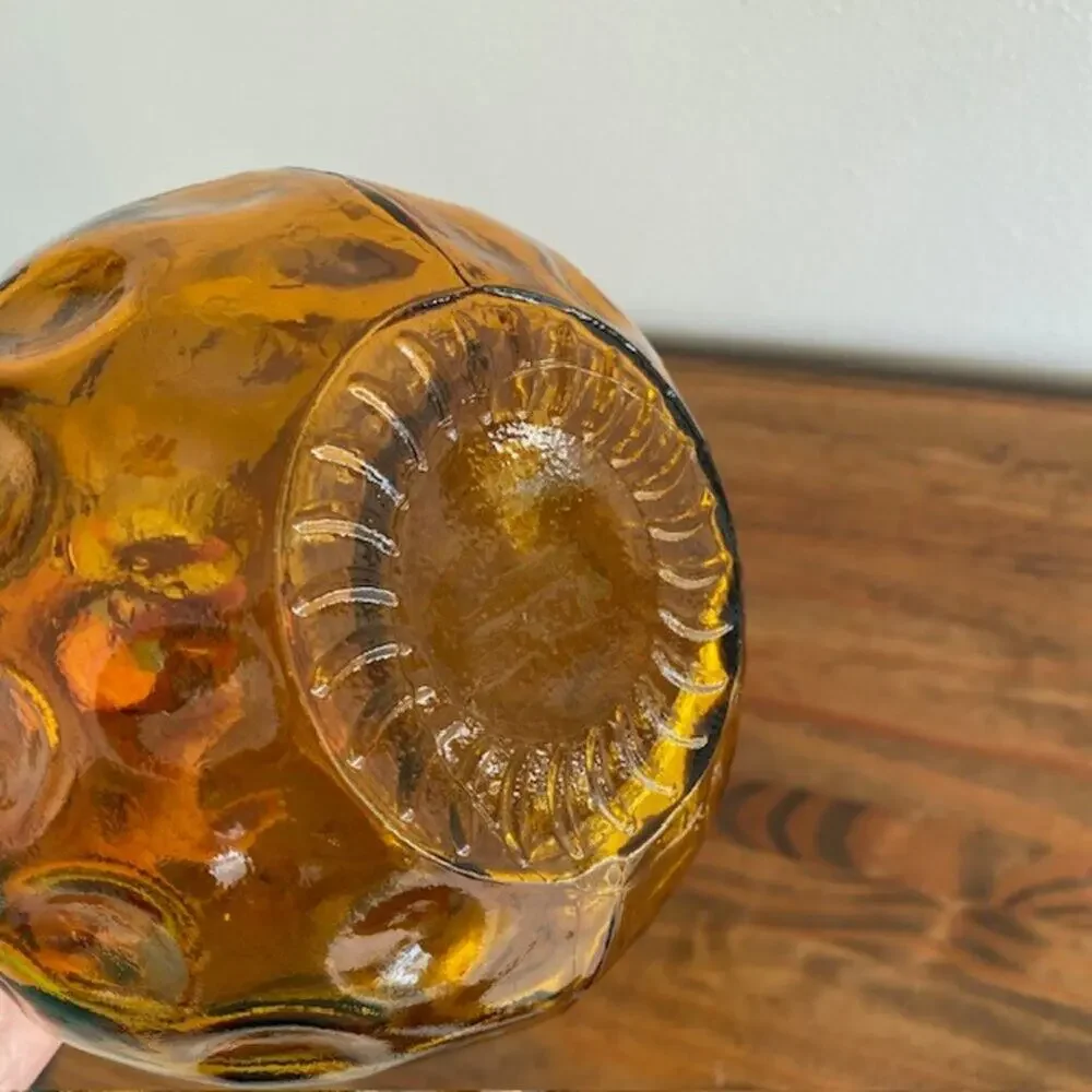 Golden Amber Glass Inverted Bubble Vase